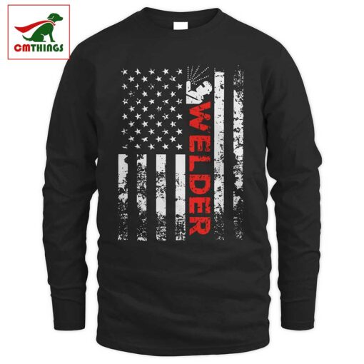 Welder Vintage Usa American Flag Long Sleeve | CM Things