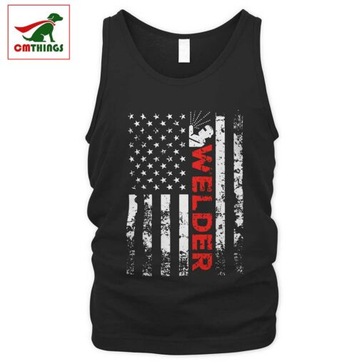 Welder Vintage Usa American Flag Tank Top | CM Things