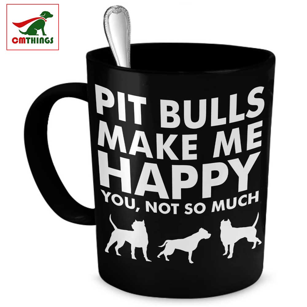 Pit Bulls Make Me Happy Gift Pitbull Mug Funny Rescue Coffee Mug | CM Things